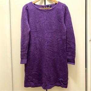 2/$15 MixMatch H&M Purple Mini Sweater Dress Pearl Button Size M